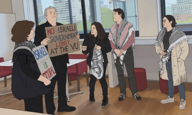 Palestina activisten verstoren symposium en spelen slachtoffer